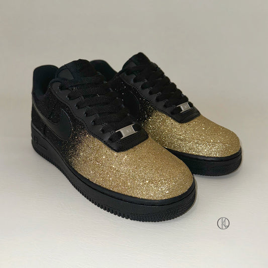 Customized sneakers-Air Force 1 Champagne Fade (Glitter)